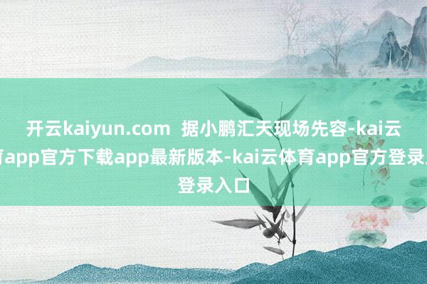 开云kaiyun.com 据小鹏汇天现场先容-kai云体育app官方下载app最新版本-kai云体育app官方登录入口