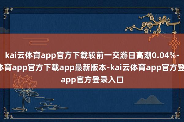 kai云体育app官方下载较前一交游日高潮0.04%-kai云体育app官方下载app最新版本-kai云体育app官方登录入口
