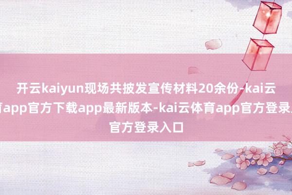 开云kaiyun现场共披发宣传材料20余份-kai云体育app官方下载app最新版本-kai云体育app官方登录入口