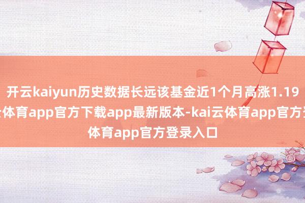 开云kaiyun历史数据长远该基金近1个月高涨1.19%-kai云体育app官方下载app最新版本-kai云体育app官方登录入口