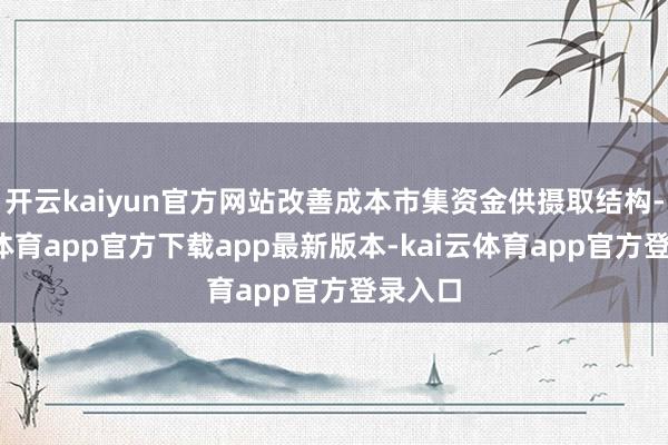 开云kaiyun官方网站改善成本市集资金供摄取结构-kai云体育app官方下载app最新版本-kai云体育app官方登录入口